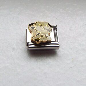 Enamel Dalmatian dog face 9mm stainless steel italian charm bracelet link new